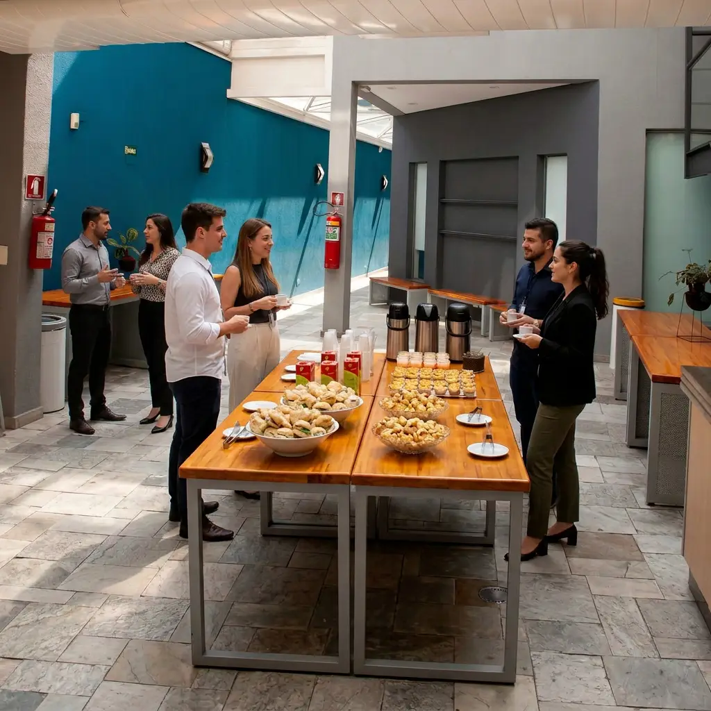 Sala e estrutura da Stationct na Vila Olímpia, São Paulo
